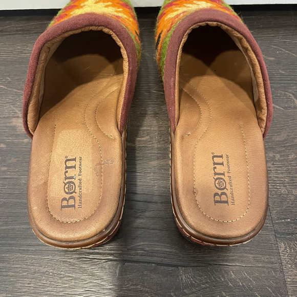 Born Bandy Southwest Blanket Sandal Clog Burgundy Orange Green US 8 Womens - Picture 5 of 9